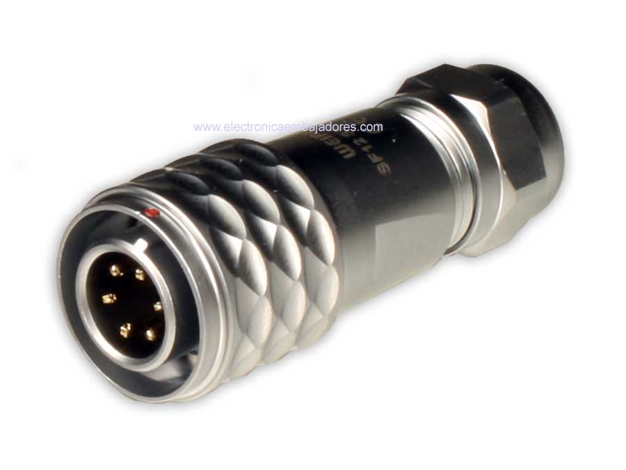 WEIPU SF12 Series IP67 - 6 Contacts Ø12 Waterproof Male Cable-Mount Connector - SF1210/P6I
