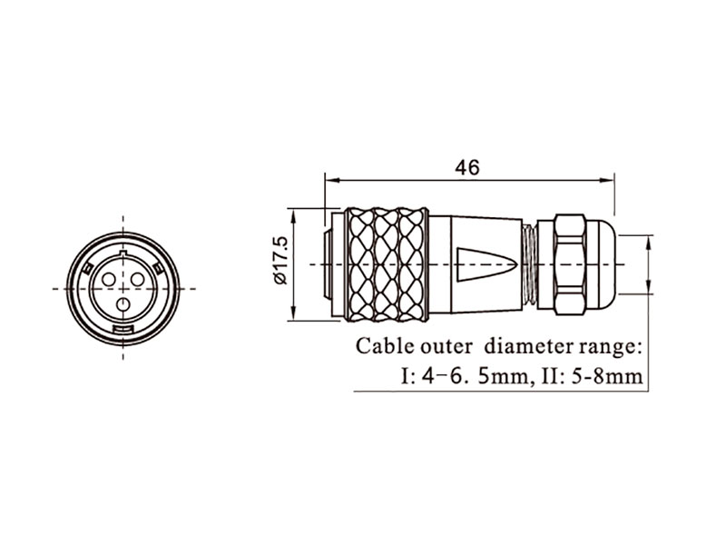 WEIPU SF12 Series IP67 - Ficha Estanque Ø12 Fêmea Aérea 3 Pinos - SF1211/S3I