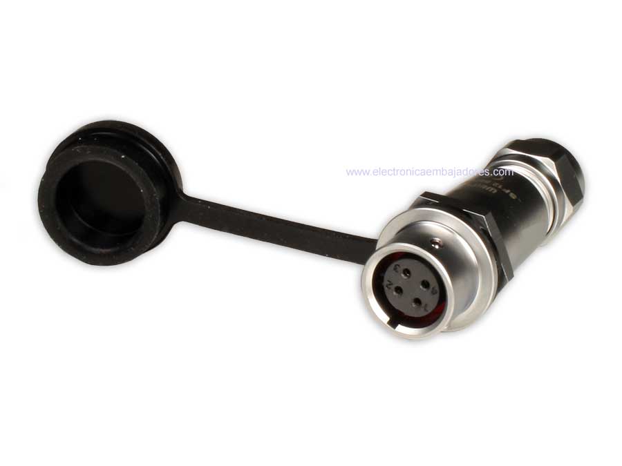 WEIPU SF12 Series IP67 - 4 Contacts Ø12 Waterproof Female Cable-Mount Connector - SF1211/S4I