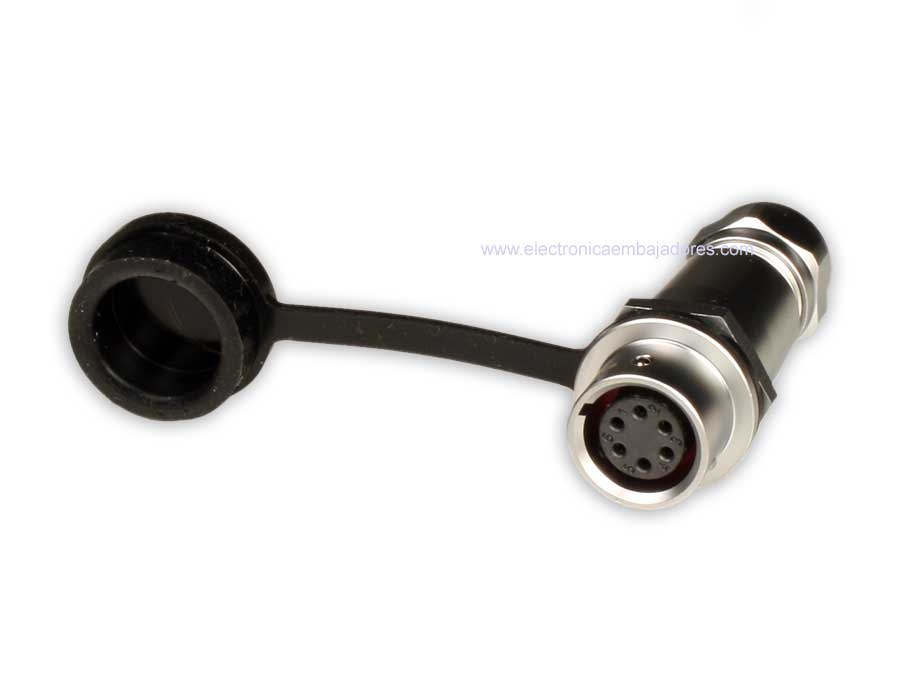 WEIPU SF12 Series IP67 - 6 Contacts Ø12 Waterproof Female Cable-Mount Connector - SF1211/S6I