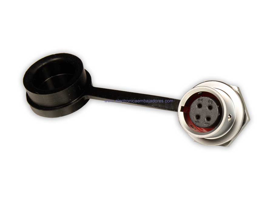 WEIPU SF12 Series IP67 - 4 Contacts Ø12 Waterproof Female Push Pull Panel-Mount Connector - SF1212/S4