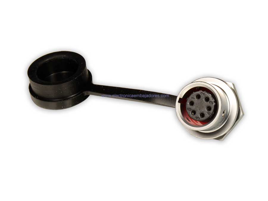 WEIPU SF12 Series IP67 - 6 Contacts Ø12 Waterproof Female Push Pull Panel-Mount Connector - SF1212/S6