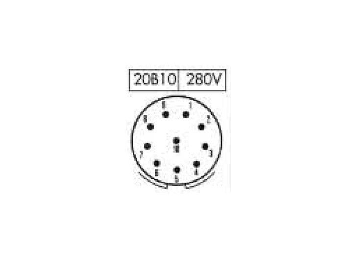 FHC20B10 - Conector Circular Tamaño 20 Ficha Hembra Acodada 10 Contactos - 9208210A0S