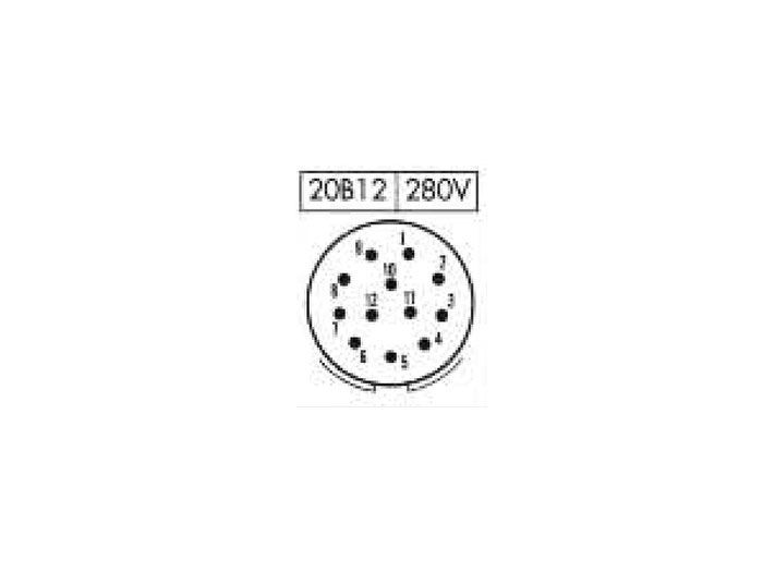 FHR20B12 - Conector Circular Tamaño 20 Ficha Hembra Recta 12 Contactos - 9206212AFP