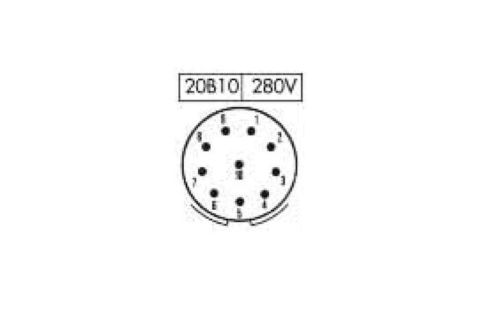 BM20B10 - Ficha Circular Tamanho 20 Base Macho 10 Pinos - 9202210AOP