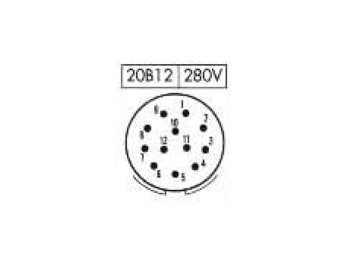 BHE20B12 - Ficha Circular Tamanho 20 Base Fêmea 12 Pinos - 9202212AFS