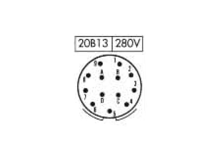 BHE20B13 - Ficha Circular Tamanho 20 Base Fêmea 13 Pinos - 9202213ANS