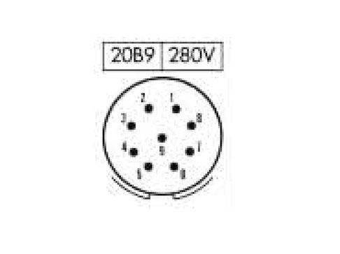 BM20B9 - 9 Contacts Male Receptacle Size 20 Circular Connector - 920229AEP