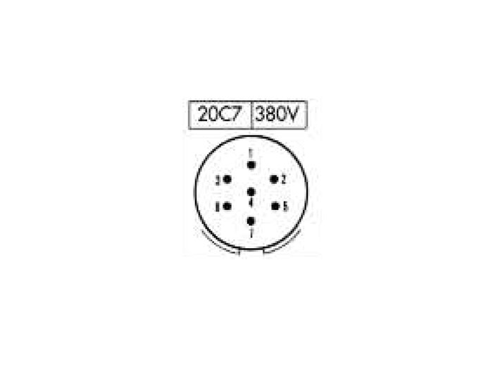 BM20C7 - Ficha Circular Tamanho 20 Base Macho 7 Pinos - 920227EP