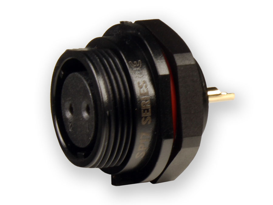 WEIPU SP17 Series IP68 - Ficha Estanque 17 Fêmea Painel 2 Pinos - SP1712/S2-1N