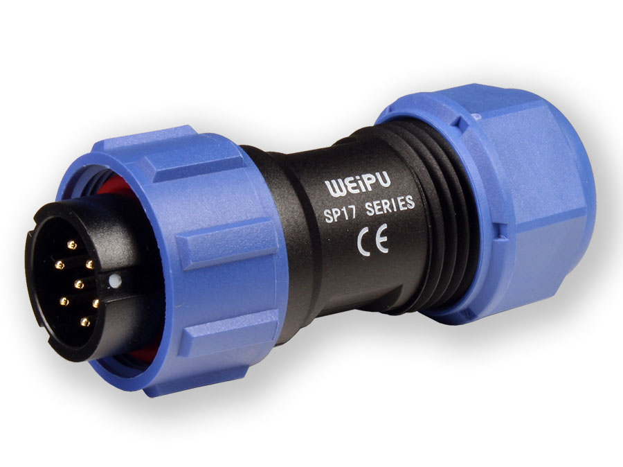 WEIPU SP17 Series IP68 - 7 Contacts Ø17 Waterproof Male Cable-Mount Connector - SP1710/P7-1N