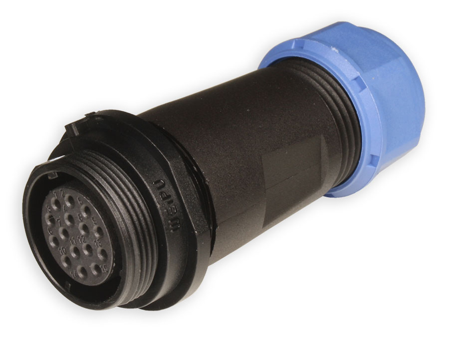 WEIPU SP21 Series IP68 - 15 Contacts Ø21 Waterproof Female Cable-Mount Connector - IP68 - SP2111/S15II-1N