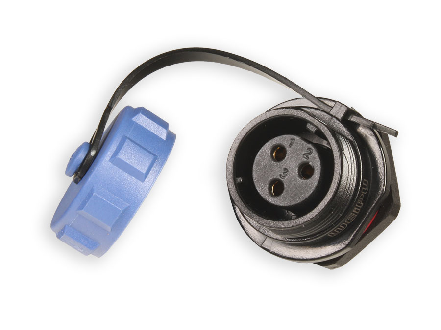 WEIPU SP13 Series IP68 - 3 Contacts Ø13 Waterproof Female Panel-Mount Connector - With Cap - SP1312/S3-C