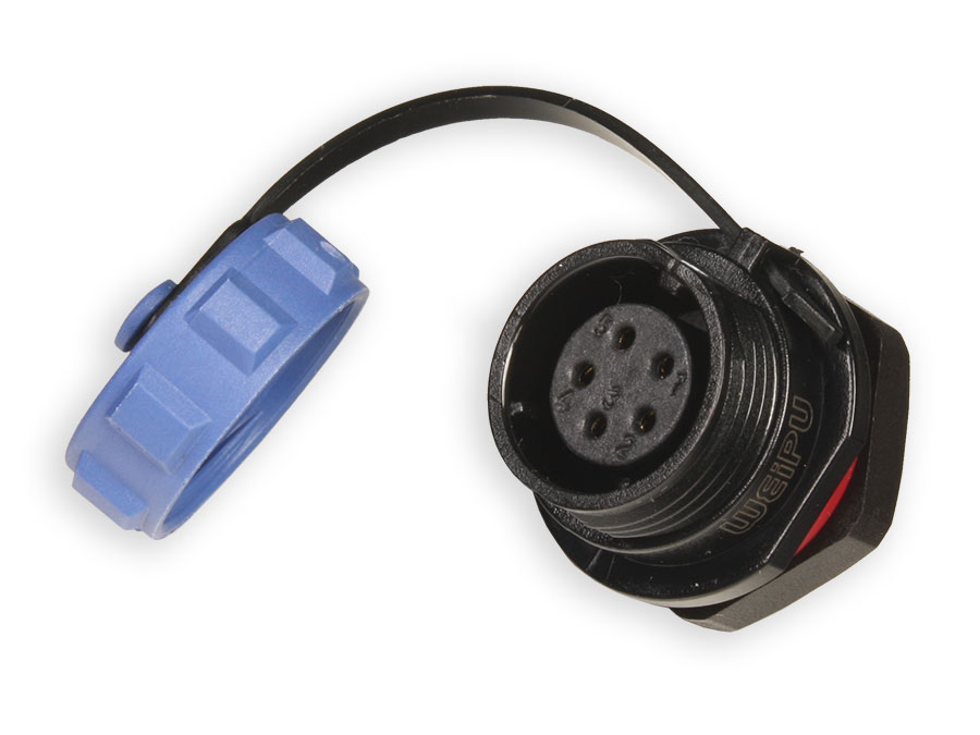 WEIPU SP13 Series IP68 - 5 Contacts Ø13 Waterproof Female Panel-Mount Connector - With Cap - SP1312/S5-C