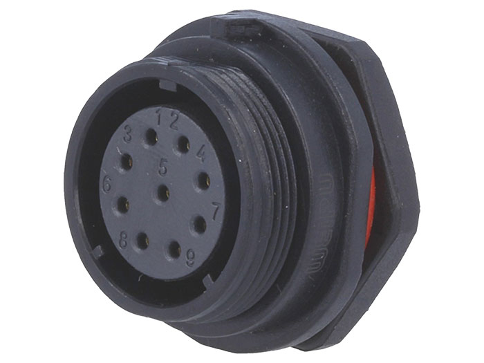 WEIPU SP21 Series IP68 - 9 Contacts Ø21 Waterproof Female Panel-Mount Connector - SP2112/S9