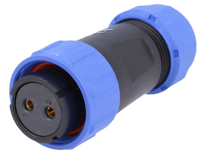 WEIPU SP21 Series IP68 - 2 Contacts Ø21 Waterproof Female Cable-Mount Connector - SP2110/S2II-1N