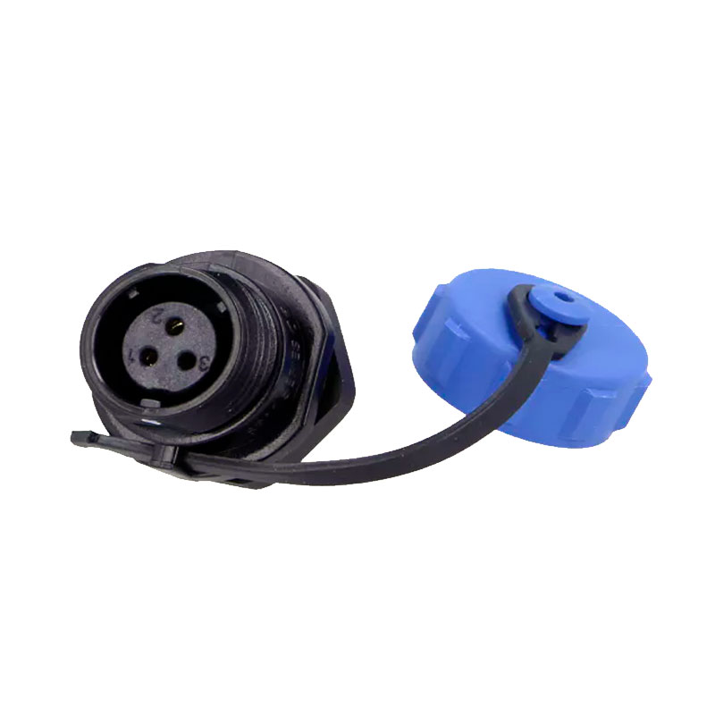 WEIPU SP11 Series IP68 - Ficha Estanque 11 Fêmea Painel 3 Pinos - com tampa - SP1112/S3-C