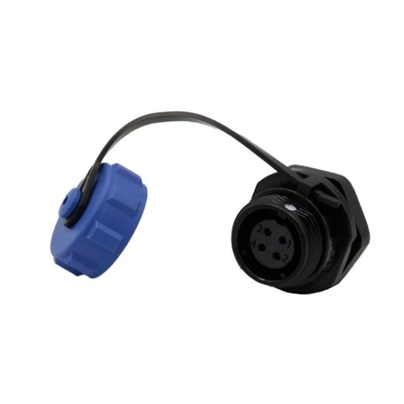 WEIPU SP11 Series IP68 - Connecteur Étanche Ø11 Femelle Panneau 4 Pôles - avec couvercle - SP1112/S4-C