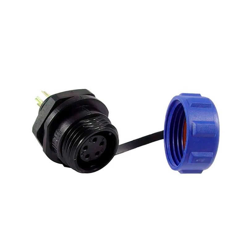 WEIPU SP11 Series IP68 - Connecteur Étanche Ø11 Femelle Panneau 5 Pôles - avec couvercle - SP1112/S5-C