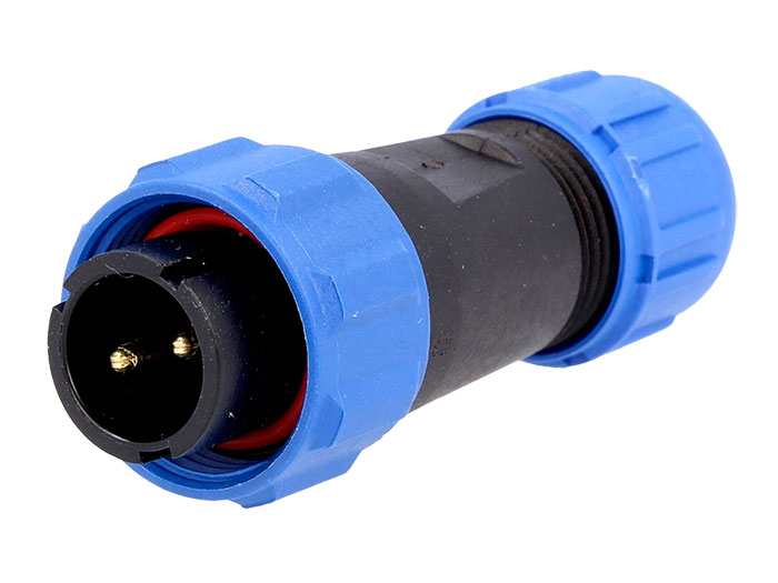 WEIPU SP13 IP68 Series - 2 Contacts Ø13 Waterproof Male Cable-Mount Connector - SP1310/P2I-N
