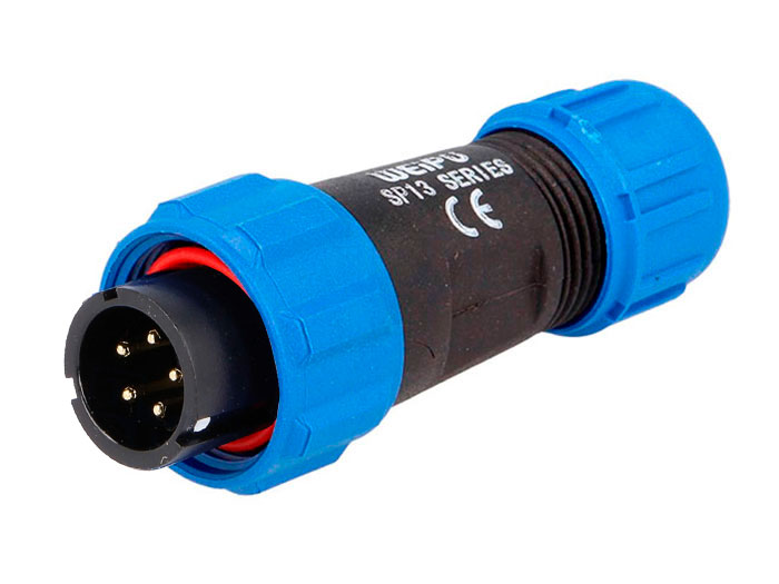 WEIPU SP13 IP68 Series - 5 Contacts Ø13 Waterproof Male Cable-Mount Connector - SP1310/P5I-N