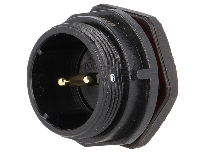WEIPU SP21 Series IP68 - 2 Contacts Ø21 Waterproof Male Panel-Mount Connector - SP2112/P2-1N