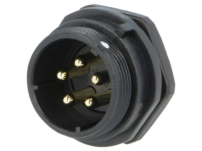 WEIPU SP21 Series IP68 - 5 Contacts Ø21 Waterproof Male Panel-Mount Connector - SP2112/P5-1N