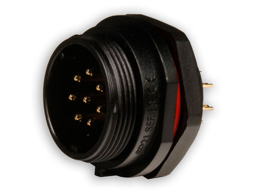 WEIPU SP21 Series IP68 - 8 Contacts Ø21 Waterproof Male Panel-Mount Connector - SP2112/P8-1N
