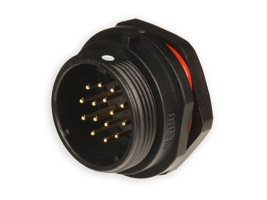 WEIPU SP21 Series IP68 - 15 Contacts Ø21 Waterproof Male Panel-Mount Connector - IP68 - SP2112/P15-1N