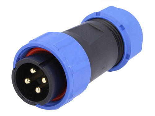 WEIPU SP21 Series IP68 - 4 Contacts Ø21 Waterproof Male Cable-Mount Connector - SP2110/P4II-1N