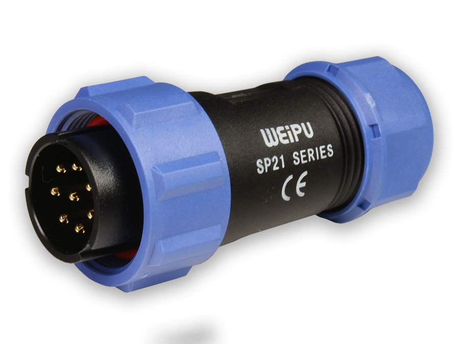 WEIPU SP21 Series IP68 - 8 Contacts Ø21 Waterproof Male Cable-Mount Connector - SP2110/P8II-1N