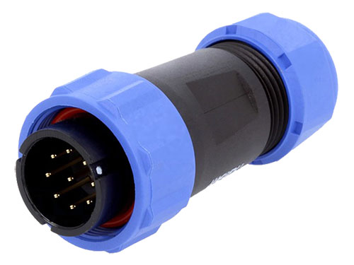 WEIPU SP21 Series IP68 - 9 Contacts Ø21 Waterproof Male Cable-Mount Connector - SP2110/P9II-1N