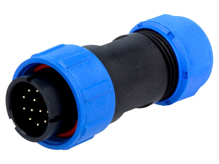 WEIPU SP21 Series IP68 - 12 Contacts Ø21 Waterproof Male Cable-Mount Connector - SP2110/P12II-1N