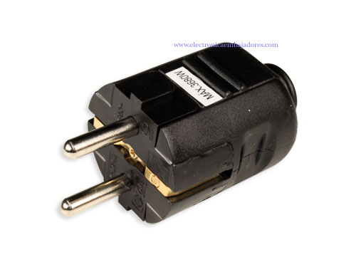 Simon BRICO - Fiche Électrique - Mâle - SCHUKO - Droite - Noir - CL407517