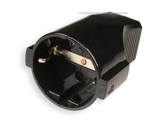 Simon BRICO - Ficha Elétrica - Fêmea - SCHUKO - Reta - Preta - CL425115