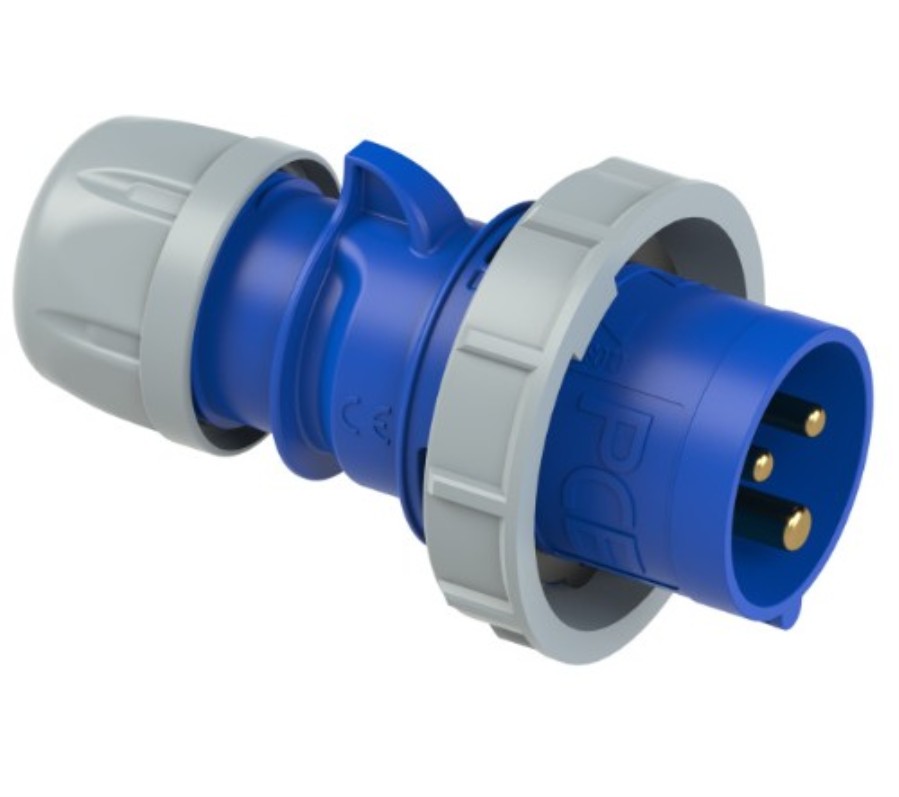 PCE 0232-6 - Conector IEC 60309 (CEE) macho aéreo para cable de 3 polos - 230 Vca - 32 A - IP67