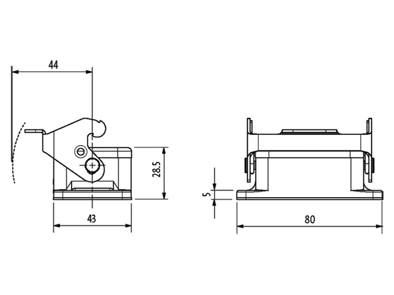 Murrelektronik B6 - Connecteur HAN 6B - Levier de verrouillage simple - 70MH-GADNL-B000000