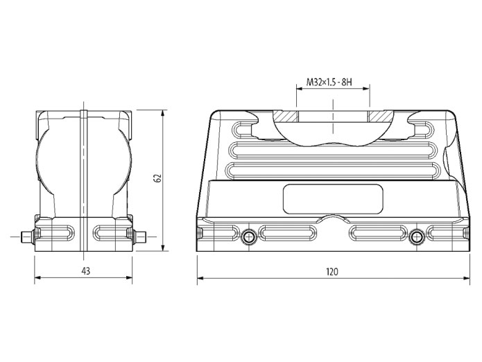 Murrelektronik - Ficha HAN 24B Fechamentos Duplos - Tomada reta - 70MH-GTGNQ-A01D000