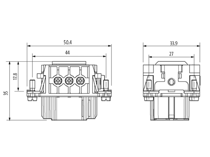 Murrelektronik B6 - Connecteur Femme HAN 6B - 6 + PE Contacts à Vis - 70MH-EB006-DS03020