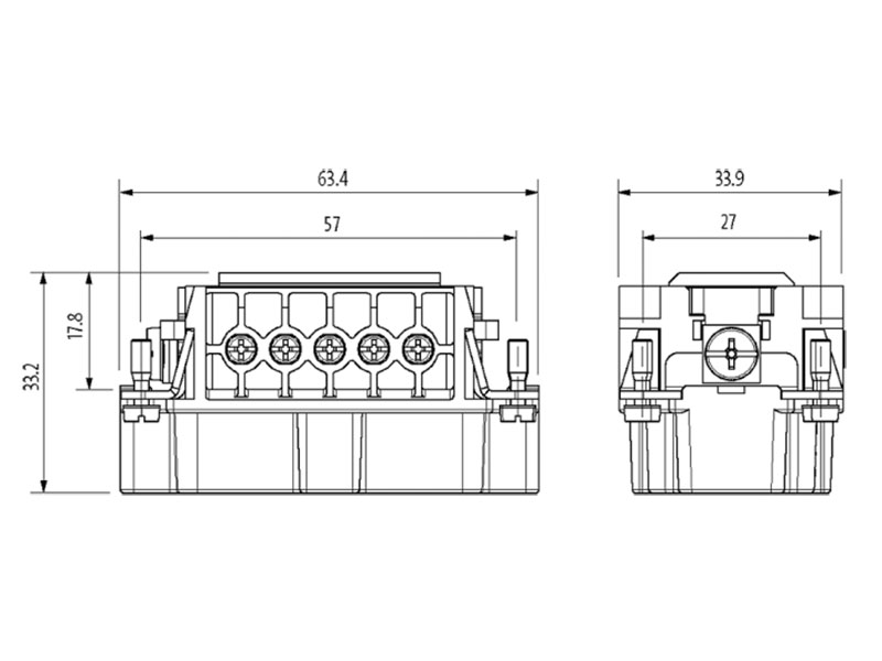 Murrelektronik B10 - Connecteur Mâle HAN 10B - 10 + PE Contacts à Vis - 70MH-ES010-ES03020