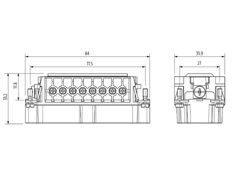 Murrelektronik B16 - HAN 16B Male Connector - 16 + PE Screw Contacts - 70MH-ES016-FS03020