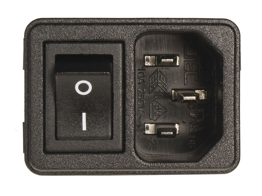 Conector IEC 60320 C14 Chasis Macho con Interruptor