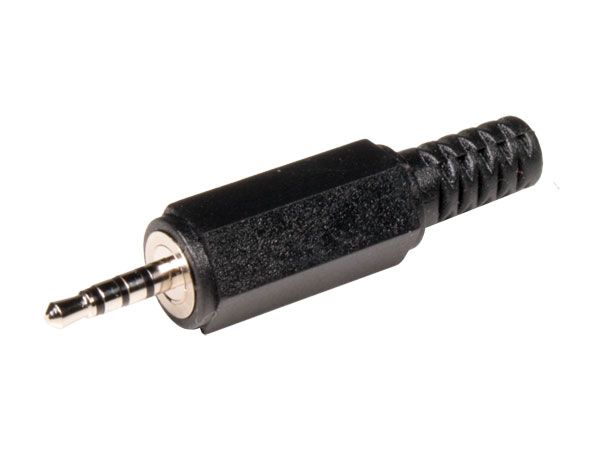 Ficha Jack 2,5 mm Aérea Macho 4 Pinos Reta Plástico