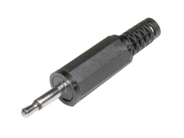 Ficha Jack 2,5 mm Aérea Macho 2 Pinos Reta Plástico