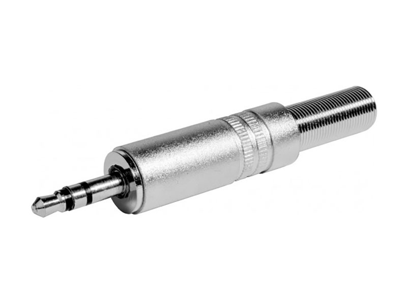 Connecteur Jack 3,5 mm Fiche Mâle 3 Pôles - Droite - Métal Nickelé