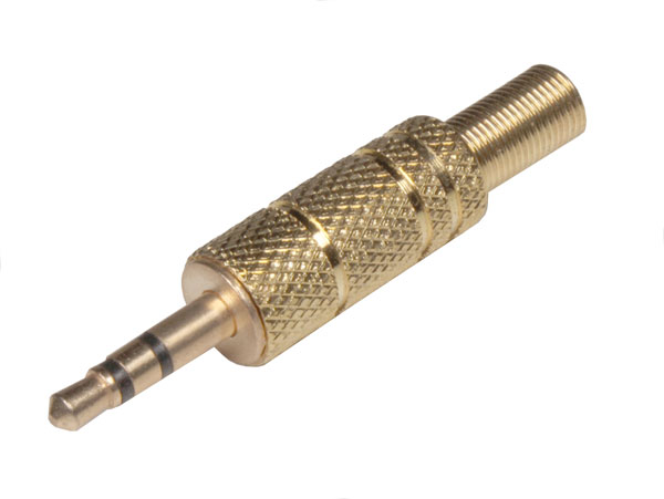 Connecteur Jack 3,5 mm Fiche Mâle 3 Pôles - Droite - Métal Doré