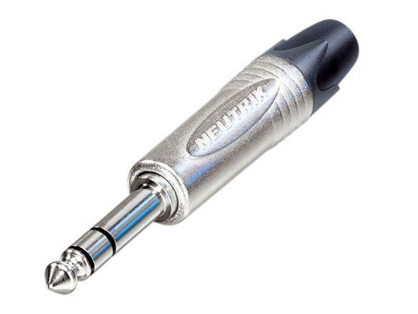 Neutrik NP3X - Connecteur Jack 6,3 mm Fiche Mâle 3 Pôles - Droite - Métal Nickelé