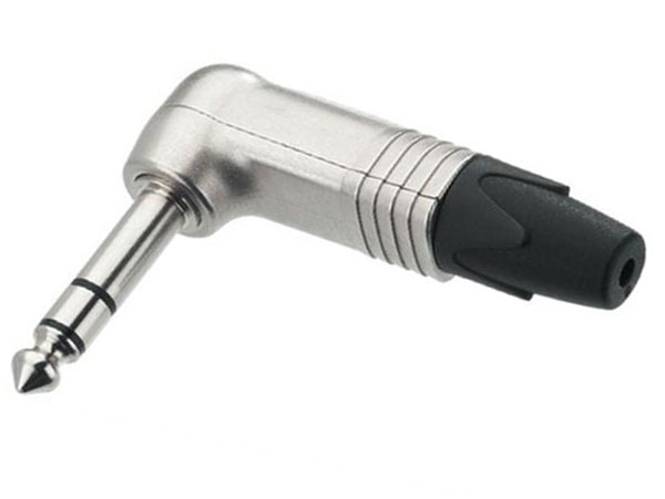 Neutrik NP3RX - Connecteur Jack 6,3 mm Fiche Mâle 3 Pôles - Coudé - Métal Nickelé