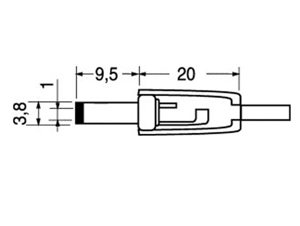 Conector Jack Alimentación Macho 3,8 mm - 1,0 mm - 1026