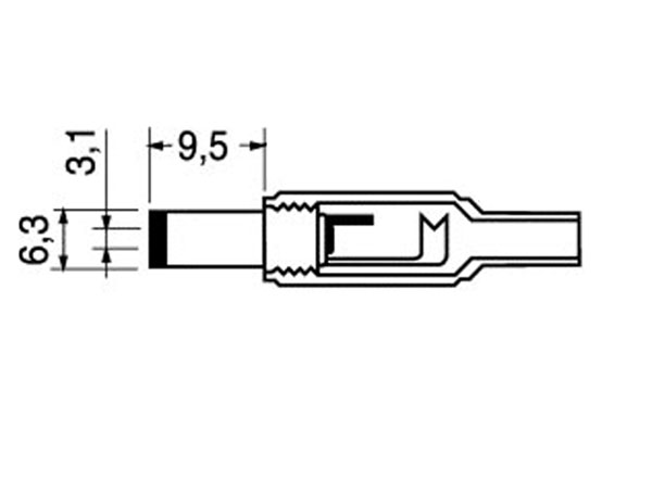Connecteur Jack Alimentation Mâle 6,3 mm - 3,1 mm - 1032